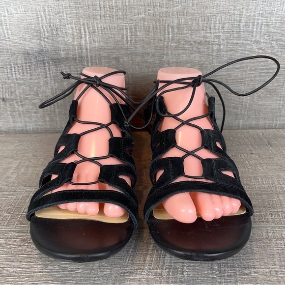 Sam Edelman sz 8.5 Boyden black suede strappy sandals - Picture 2 of 13